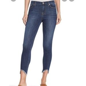 7 For All Mankind Gwenevere Raw Edge Hem Ankle Skinny Jeans 24